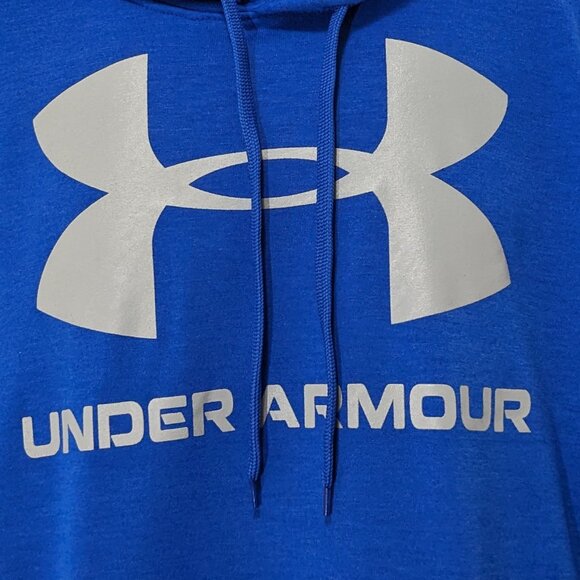 'Under Armour' Men's Rival Fleece Big Logo Hoodie - Versa Blue  Size  XL NWT - Picture 4 of 9